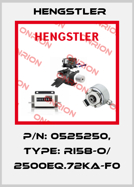 p/n: 0525250, Type: RI58-O/ 2500EQ.72KA-F0 Hengstler