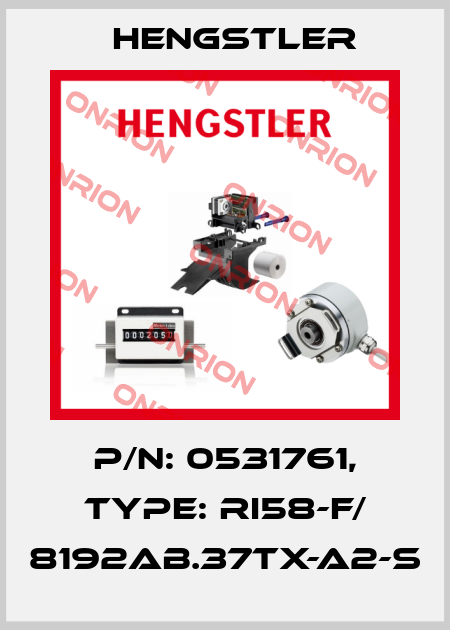 p/n: 0531761, Type: RI58-F/ 8192AB.37TX-A2-S Hengstler