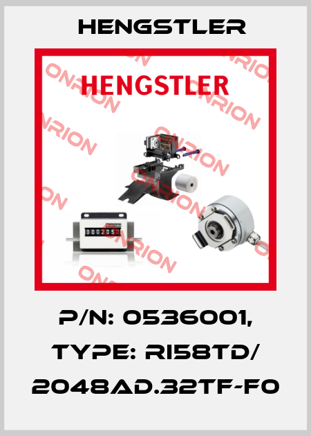 p/n: 0536001, Type: RI58TD/ 2048AD.32TF-F0 Hengstler
