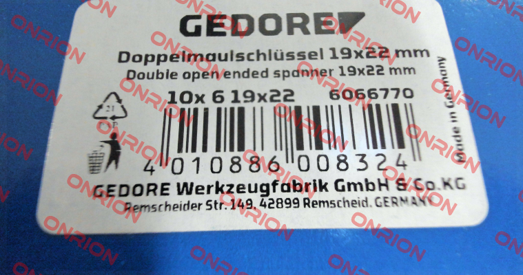 6066720 / 6 19X22 Gedore