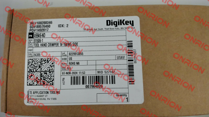 91506-1 TE Connectivity (Tyco Electronics)