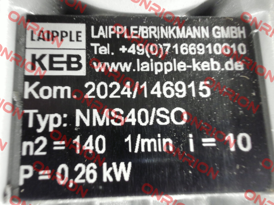 Typ NMS40HU-10/1-63L/4A-IE2-TB-ST05 LAIPPLE KEB