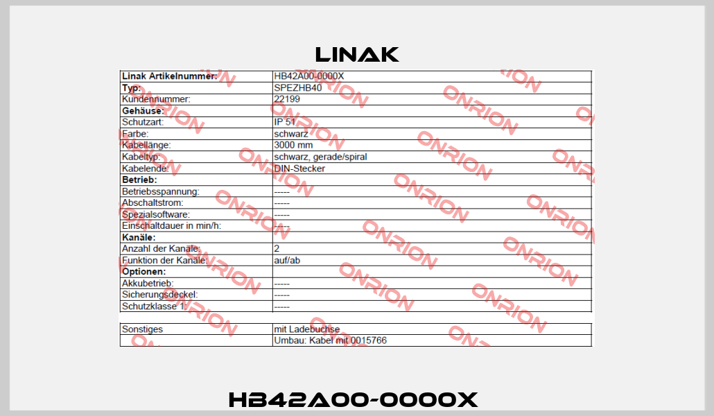 HB42A00-0000X  Linak