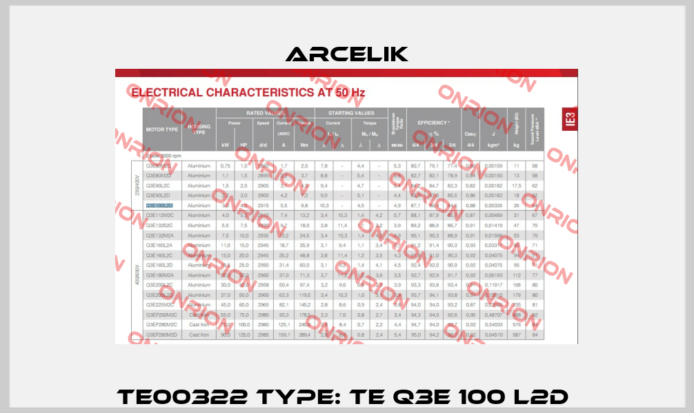 TE00322 Type: TE Q3E 100 L2D  Arcelik