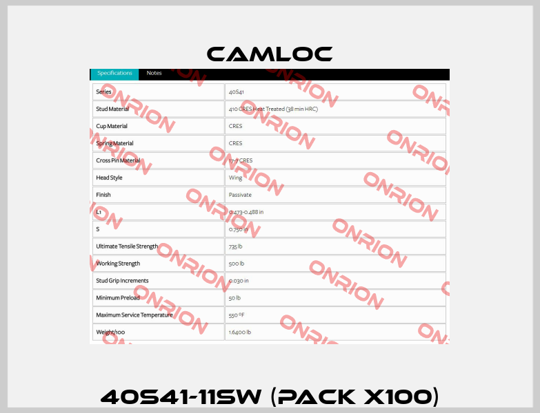 40S41-11SW (pack x100) Camloc