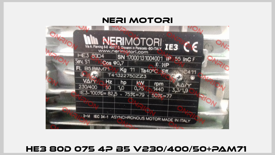 HE3 80D 075 4P B5 V230/400/50+PAM71  Neri Motori