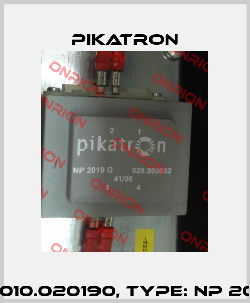 P/N: 010.020190, Type: NP 2019 G pikatron