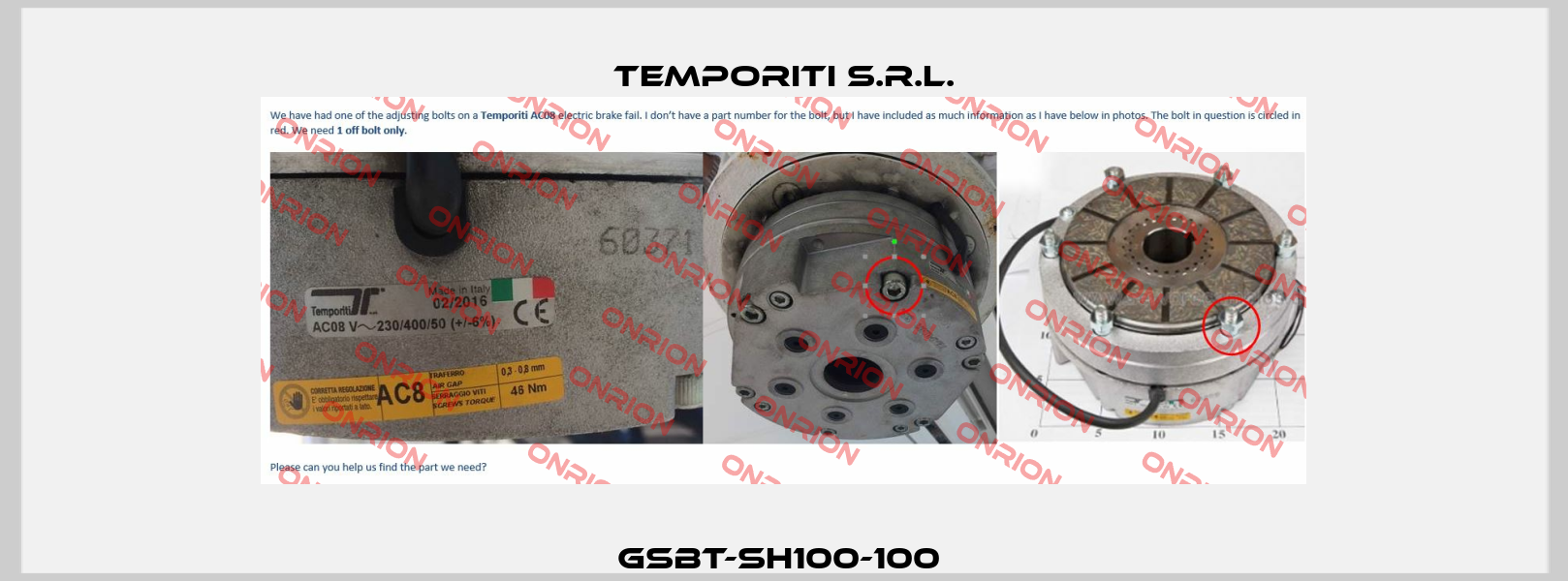 GSBT-SH100-100  Temporiti s.r.l.