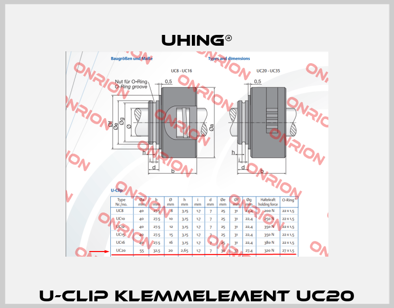 U-Clip Klemmelement UC20 Uhing®