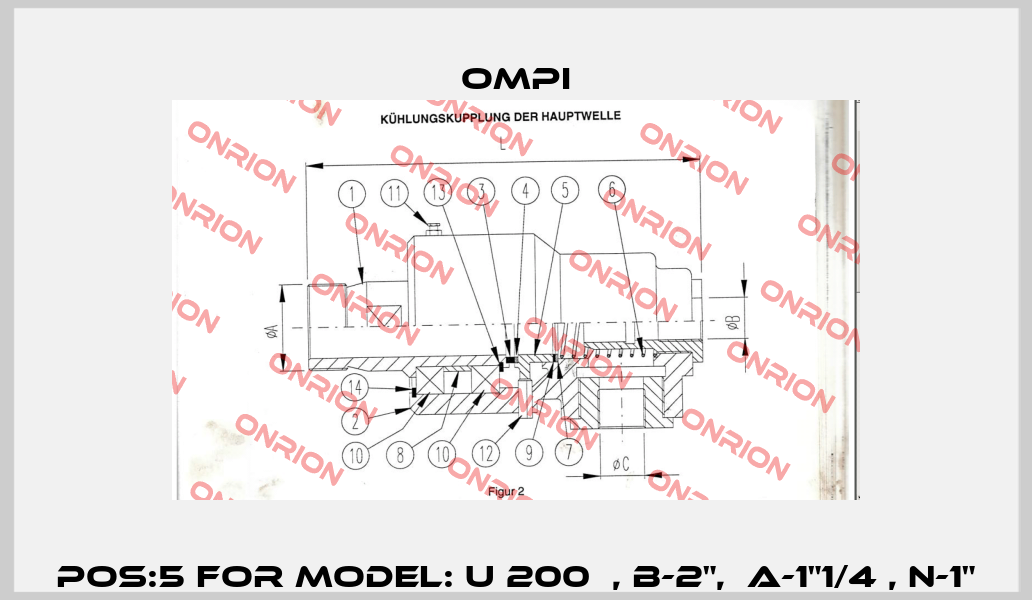 Pos:5 for Model: U 200  , B-2",  A-1"1/4 , N-1" OMPI