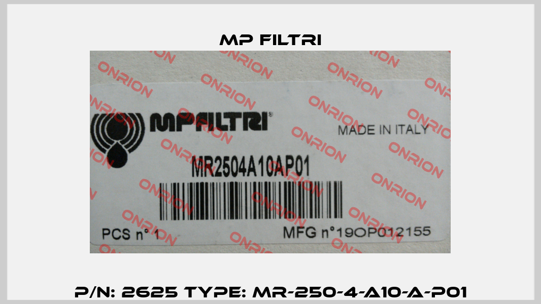 P/N: 2625 Type: MR-250-4-A10-A-P01 MP Filtri