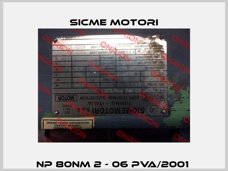 NP 80NM 2 - 06 PVA/2001  Sicme Motori