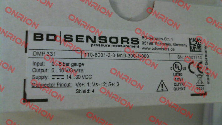 DMP 331 110-6001-3-3-M10-300-1-000 Bd Sensors