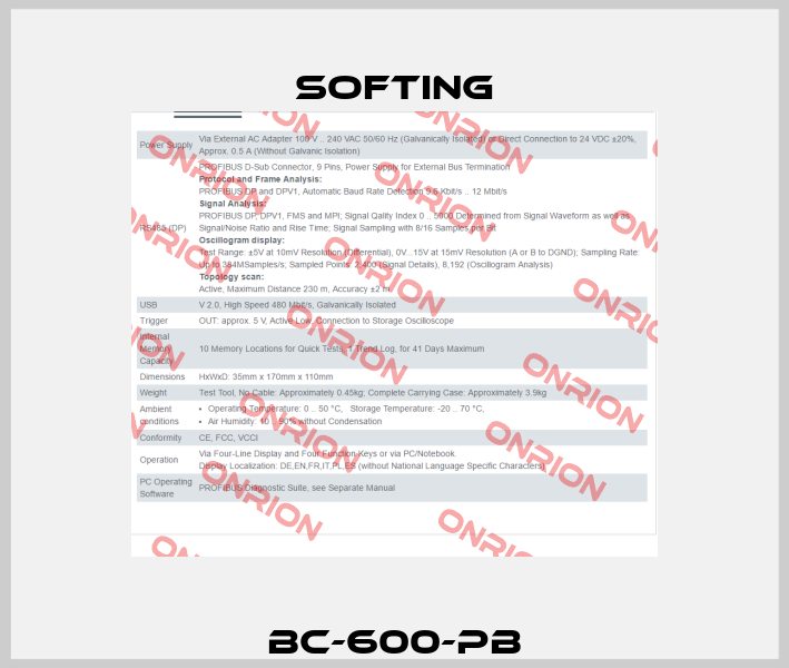 BC-600-PB Softing