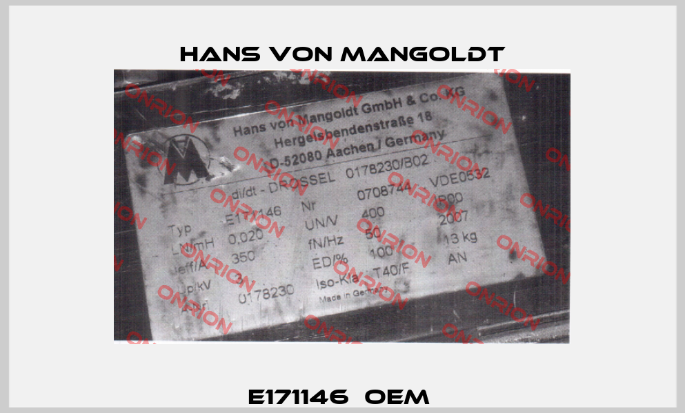 E171146  OEM  Hans von Mangoldt