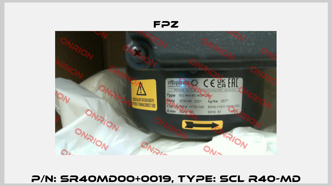 P/N: SR40MD00+0019, Type: SCL R40-MD Fpz
