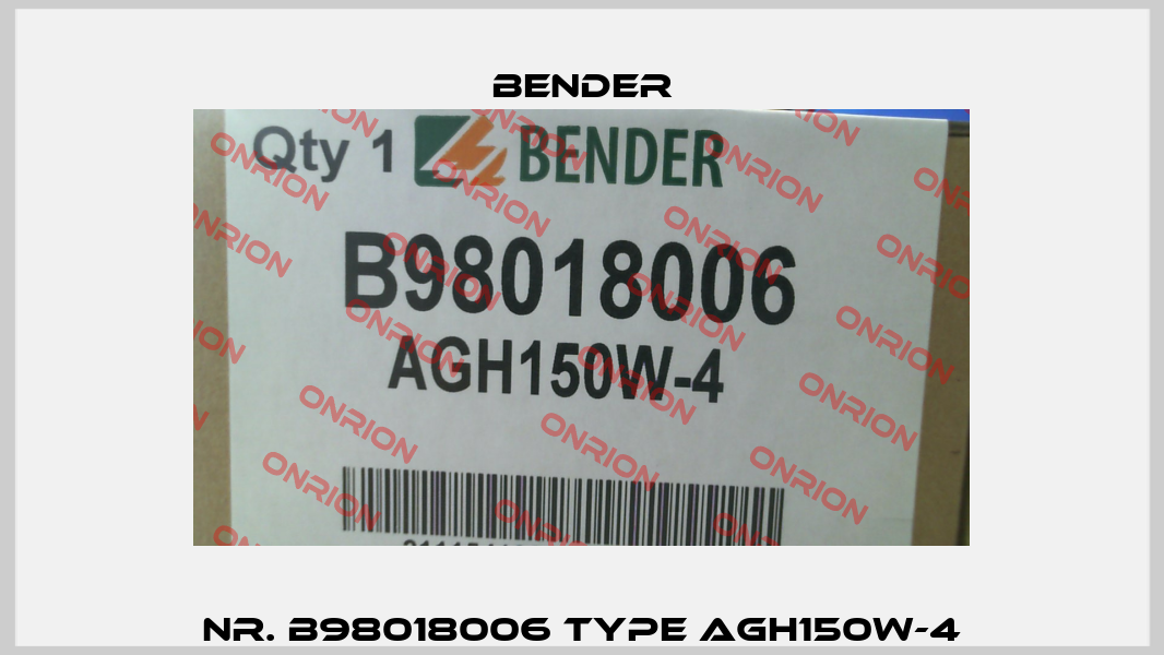 Nr. B98018006 Type AGH150W-4 Bender