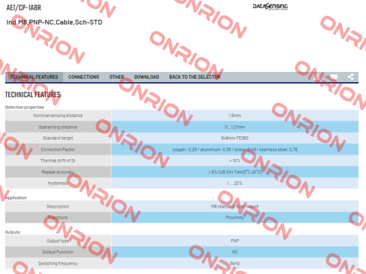 AE1/CP-1A8R Micro Detectors / Diell (now Datasensing)