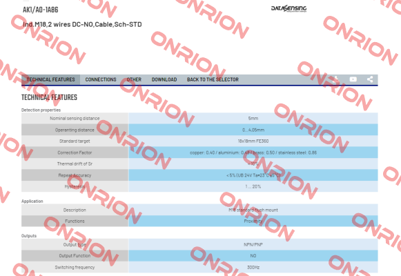 AK1/A0-1A86 Micro Detectors / Diell (now Datasensing)