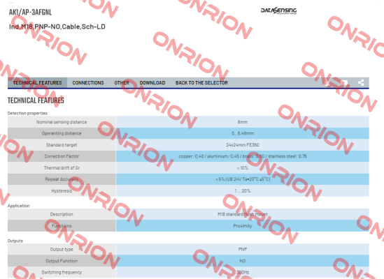 AK1/AP-3AFGNL Micro Detectors / Diell (now Datasensing)