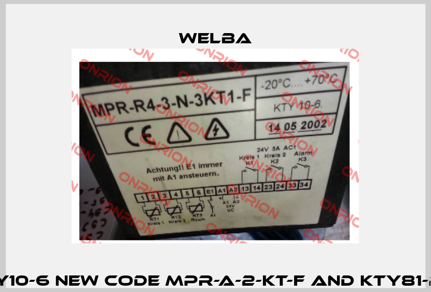 MPRA-2-N-KT1-F  KTY10-6 new code MPR-A-2-KT-F and KTY81-210, PVC, 2m TF1A-2  Welba