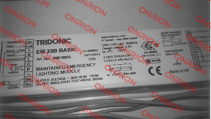 89818655 type EM 33B Basic Tridonic