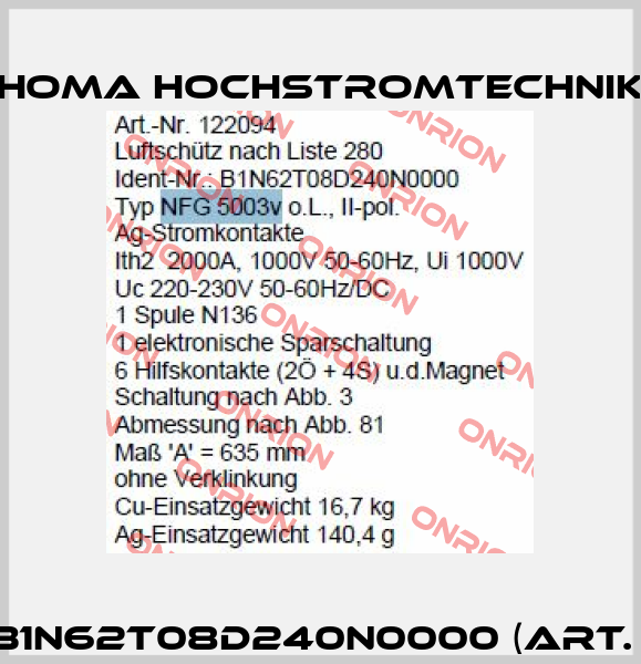 NFG 5003v B1N62T08D240N0000 (Art. Nr. 122094)  HOMA Hochstromtechnik